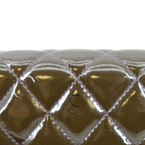 CHANEL Classic Medium Double Flap Patent Leather Shoulder Bag Dark Brown - Picture 10 of 12